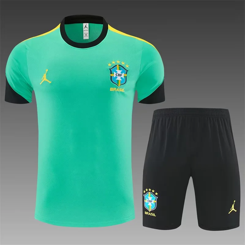 2026/27 Brazil Green Shorts-sleeve Thailand Soccer Tracksuit Uniform-801