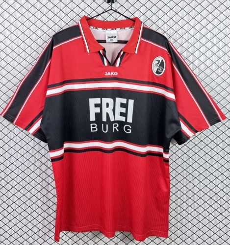 00/01 Retro Version SC Freiburg Home Red & Black Thailand Soccer Jersey AAA-503