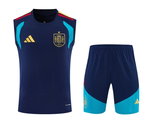 2026/27 Spain Royal Blue Thailand Soccer Training Vest Set-418