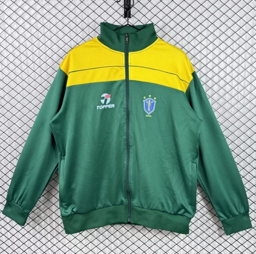 1982 Retro Version Brazil Green Thailand Soccer Jacket Top-503