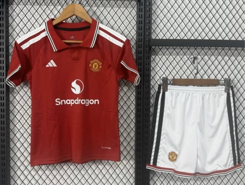 Kids 2026/27 Man United Home Red Kids/Youth Soccer Uniform-123/530/BL