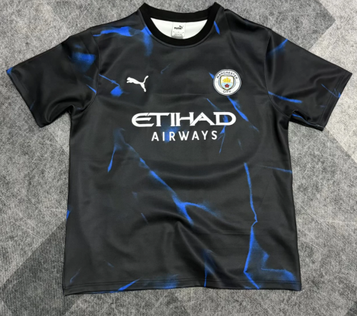 2026 Manchester City Black Thickened Casual T-Shirts-47