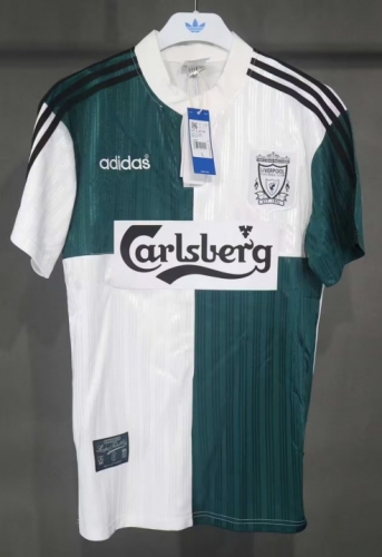 Player Retro Version 95/96 Liverpool Green & White Thailand Soccer Jersey AAA-703