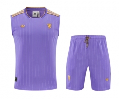 2025/26 Retro Manchester United Purple Thailand Soccer Training Vest Suit-418