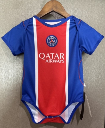 (Size 9/12 )2026/27 Paris SG Home Red & Blue Baby Soccer Uniform-308