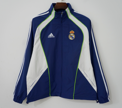 10/11 Retro Version Rea Madrid Royal Blue Windbreaker Hoodies Top-66