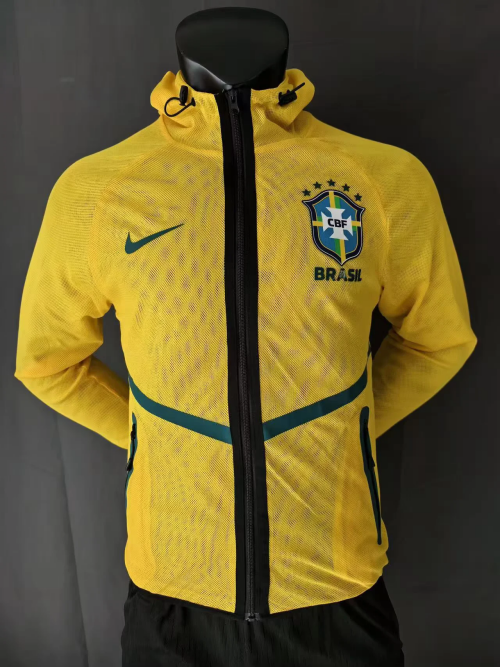 2026/27 World Cup Brazil Yellow Windbreaker Hoodies Top With Hat-95