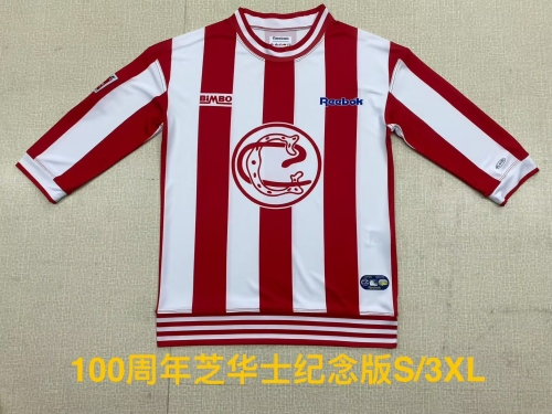 100th Retro Version Deportivo Guadalajara Red & White LS Thailand Soccer Jersey AAA-2041