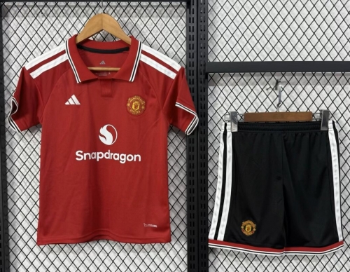 Kids 2026/27 Man United Home Red Kids/Youth Soccer Uniform-BL