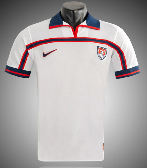 1998 Retro Version USA Home White Thailand Soccer Jersey-1041