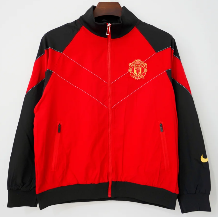 06/07 Retro Version Manchester United Red Windbreaker Hoodies Top-66