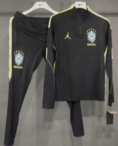 Pre-Sale Player Version 2026/27 Brazil Black Thailand Training Soccer Tracksuit Uniform-703