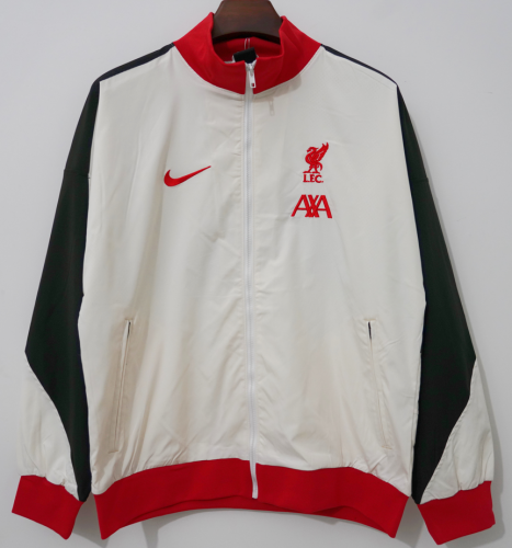 2024/25 Retro Liverpool White Windbreaker Hoodies Top-66