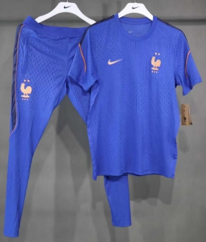 Pre-Sale Player Version 2026/27 France Blue Shorts-Sleeve Thailand Training Soccer Tracksuit Uniform-703