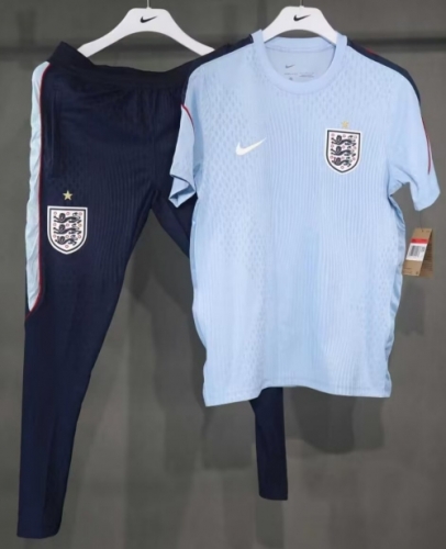 Pre-Sale Player Version 2026/27 England Light Blue Shorts-Sleeve Thailand Training Soccer Tracksuit Uniform-703