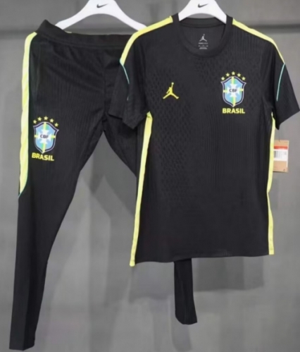 Pre-Sale Player Version 2026/27 Brazil Black Shorts-Sleeve Thailand Training Soccer Tracksuit Uniform-703