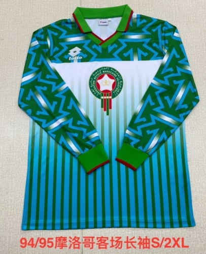 94/95 Retro Version Morocco Away Green LS Thailand Soccer Jersey AAA-2041
