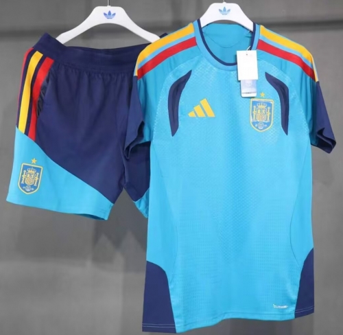 Pre-Sale Player Version 2026/27 Spain Sky Blue Shorts-Sleeve Thailand Training Soccer Tracksuit Uniform-703