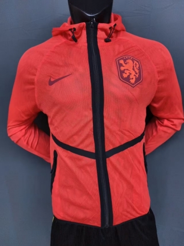 2026/27 Netherlands Orange Windbreaker Hoodies Top With Hat-95
