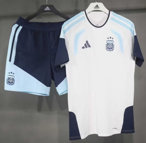 Pre-Sale Player Version 2026/27 Argentina White Shorts-Sleeve Thailand Training Soccer Tracksuit Uniform-703