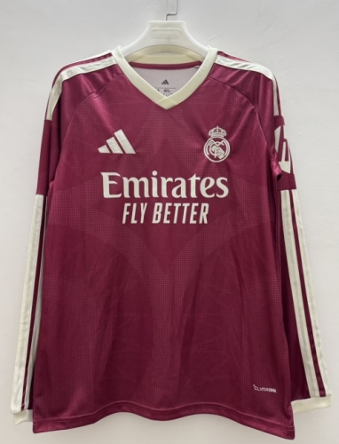 2026/27 Real Madrid 2nd Away Red LS Thailand Soccer Jersey AAA-410