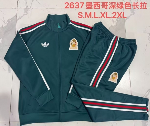 2026/27 Mexico Dark Green Soccer Jacket Uniform-815