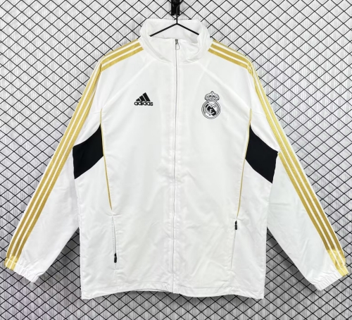 11/12 Retro Version Rea Madrid White Windbreaker Hoodies Top-503