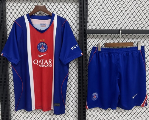 With 2 Star 2026/27 Paris SG Home Red & Blue Soccer Uniform-WL