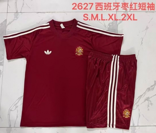 2026/27 Spain Red Shorts-Sleeve Thailand Soccer Uniform-815