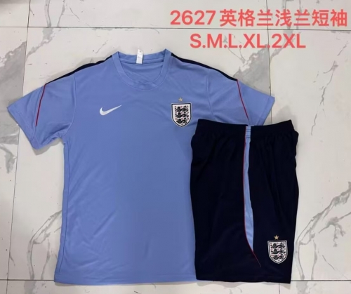 2026/27 England Light Blue Shorts-Sleeve Thailand Soccer Uniform-815