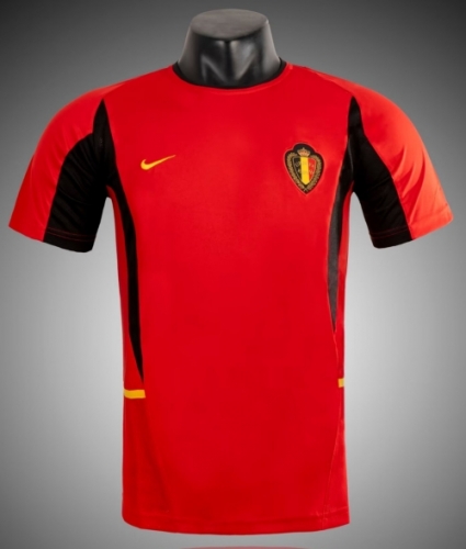 2002 Retro Version Belgium Home Red Thailand Soccer Jersey AAA-1041