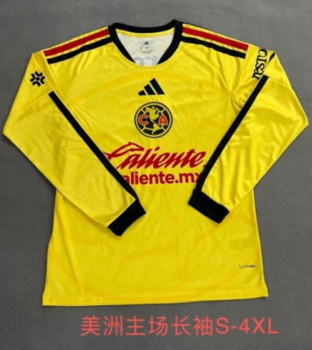 2026/27 Club América Home Yellow LS Thailand Soccer Jersey-46