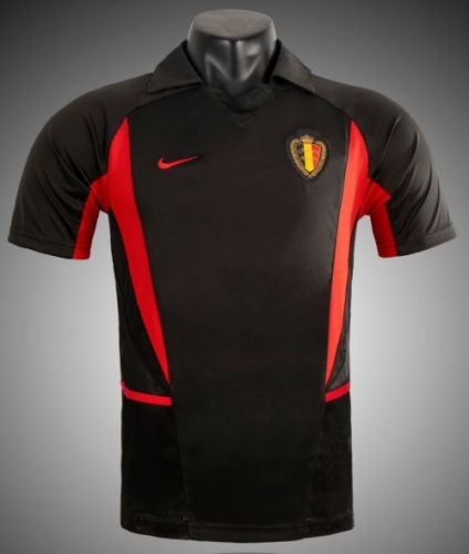 2002 Retro Version Belgium Away Black Thailand Soccer Jersey AAA-1041