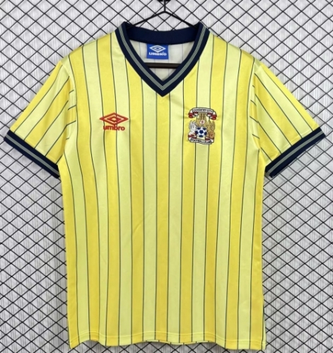 83/86 Retro Version Coventry City Away Yellow & Blue Thailand Soccer Jersey AAA-503