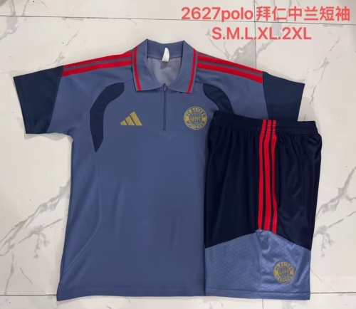 2026/27 Bayern München Gray Blue Thailand Polo Uniform-815
