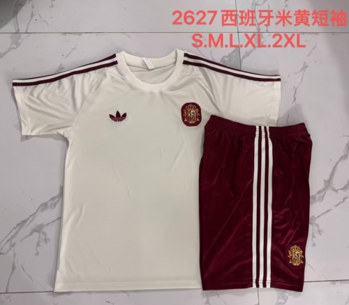 2026/27 Spain Rice Yellow Shorts-Sleeve Thailand Soccer Uniform-815