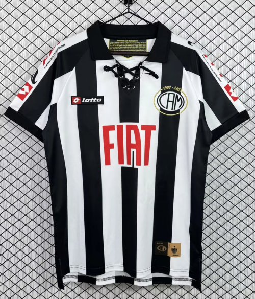 2008 Retro Centennial Version Atlético Mineiro Black & White Thailand Soccer Jersey AAA-503