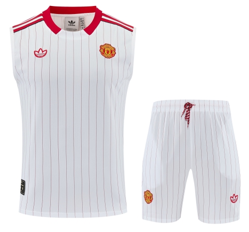 2026/27 Manchester United White Thailand Soccer Training Vest Suit-418