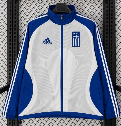 2026/27 Retro Greece White & Blue Windbreaker Hoodies Top-C1/47