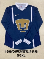 99/00 Retro Version Pumas UNAM Away Royal Blue LS Thailand Soccer Jersey AAA-2041