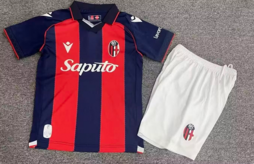 Kids 2026/27 Bologna FC 1909 Home Black & Red Youth/Kids Soccer Uniform-1040