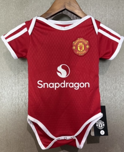 (Size 9-12) 2026/27 Manited United Home Red Baby Soccer Uniform-308
