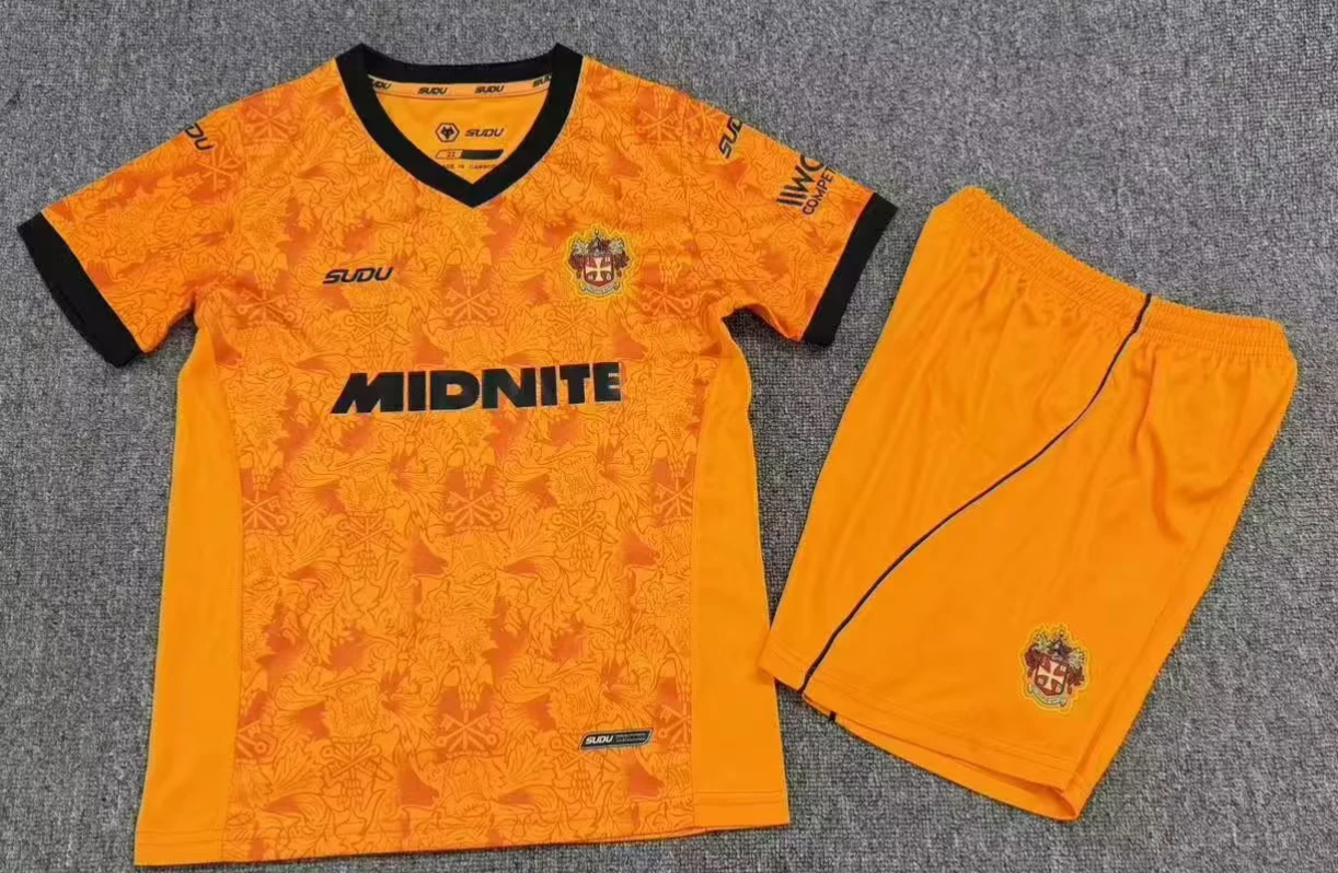 Kids 2026/27 Wolverhampton Wanderers Home Orange  Kids/Youth Soccer Uniform-1040