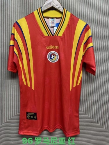 1996 Retro Version Romania Red Thailand Soccer Jersey-709