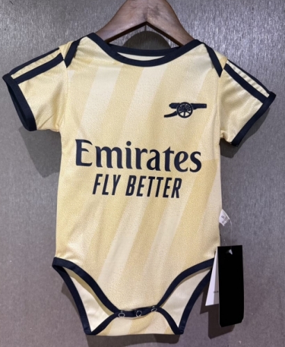 (Size 9-12) 2026/27 Arsenal 2nd Away Yellow Baby Soccer Uniform-308