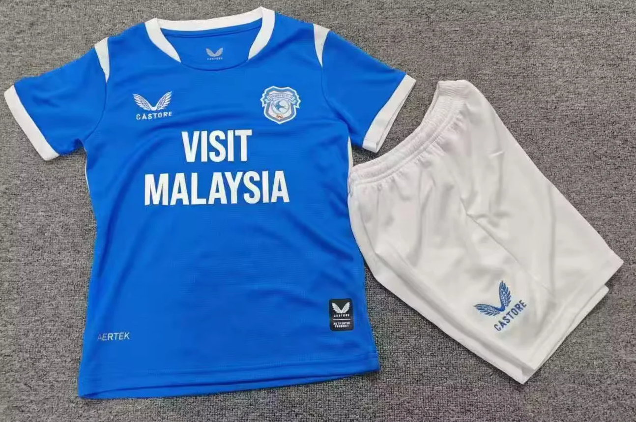 Kids 2026/27 Cardiff City FC Home Blue Kids/Youth Soccer Uniform-40/BL