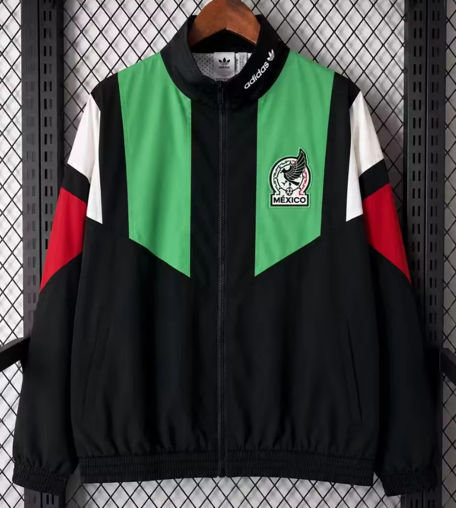 2026/27 Mexico Black & Green Windbreaker Hoodies Top-47
