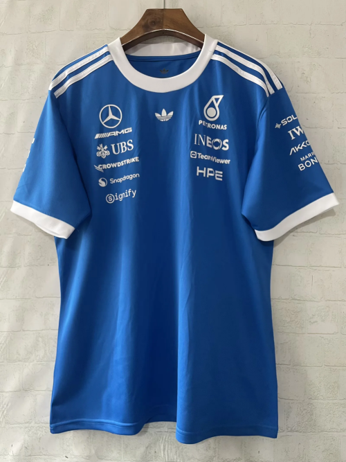 2026 Mercedes Benz Blue Formula One Racing Shirts-805