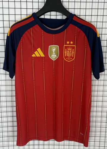 2 Star With Patch 2026/27 Spain Home Red Thailand Soccer Jersey AAA-510