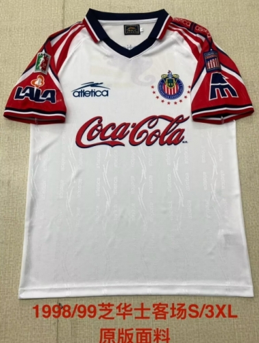 98/99 Retro Version Deportivo Guadalajara Away White Thailand Soccer Jersey AAA-2041